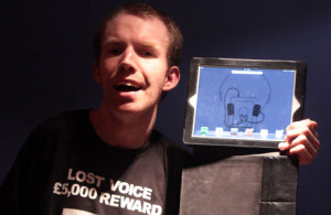 Lost Voice Guy with iPad