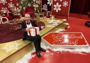 Lost Voice Guy hosting his ITV Christmas special